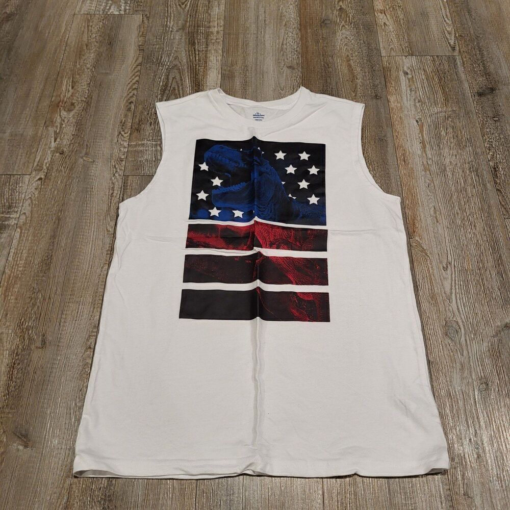 Celebrate Tyrannosaurus Rex Americana Fourth of July Tank Top Youth Size XXL 18